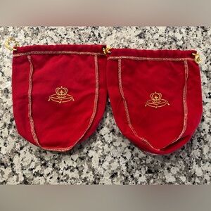 2 Rare Red Crown Royal Reserve bags with Embroidered Logo